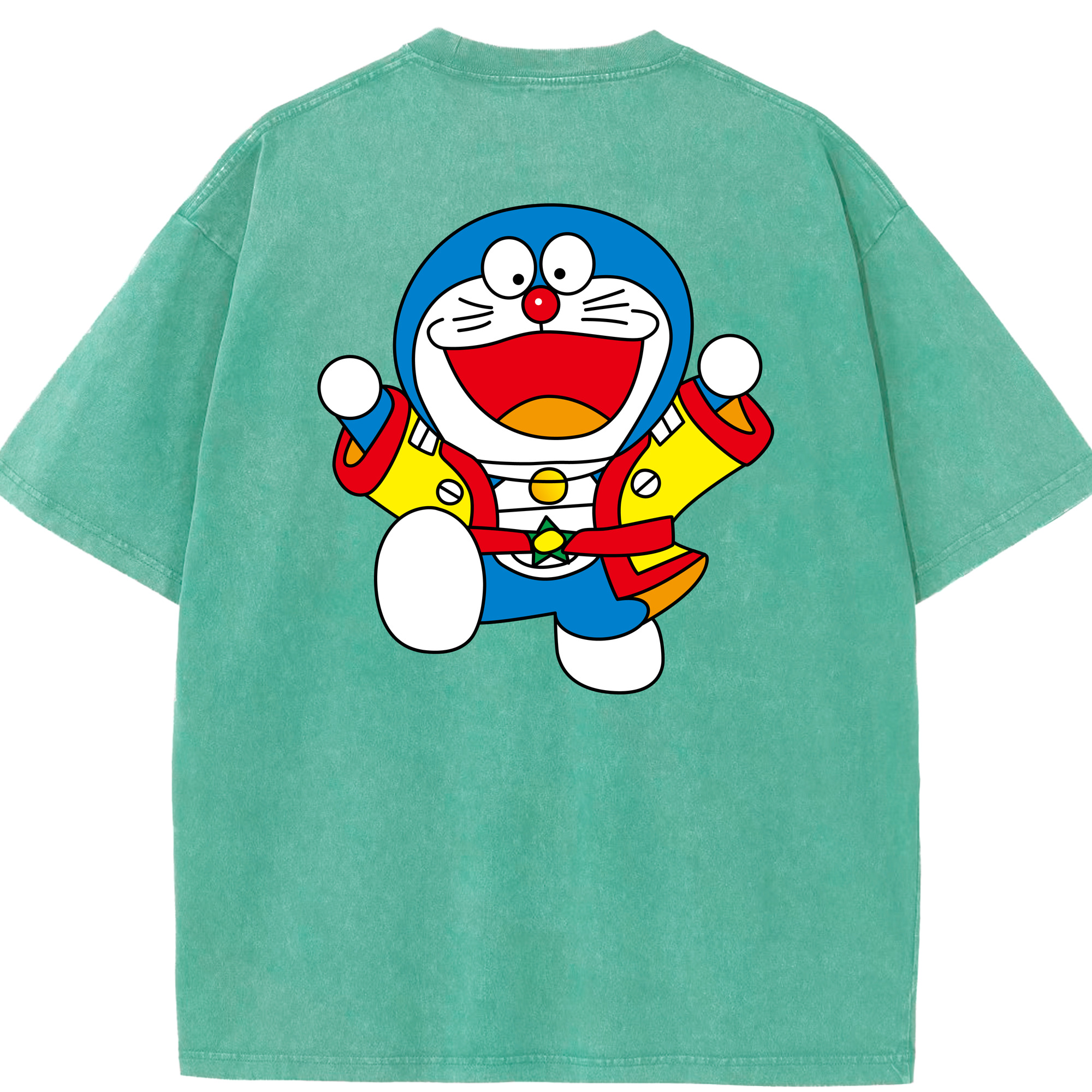 （画像用） ドラえもん Doraemon 綿100% ヴィンテージ風 半袖Tシャツ（背面プリント）
